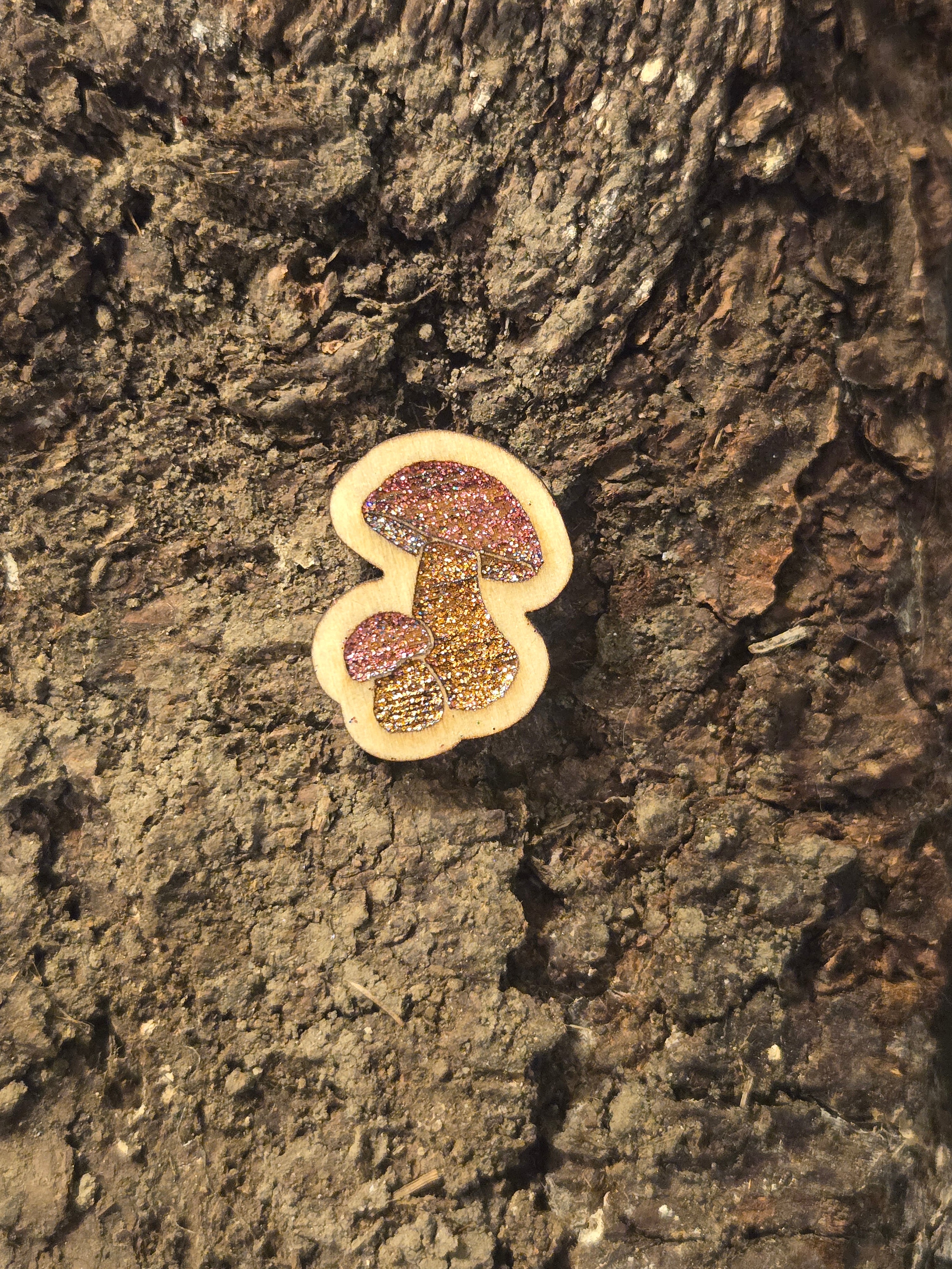 Trio of Toadstools: Classic Forest Cluster Pin/Magnet