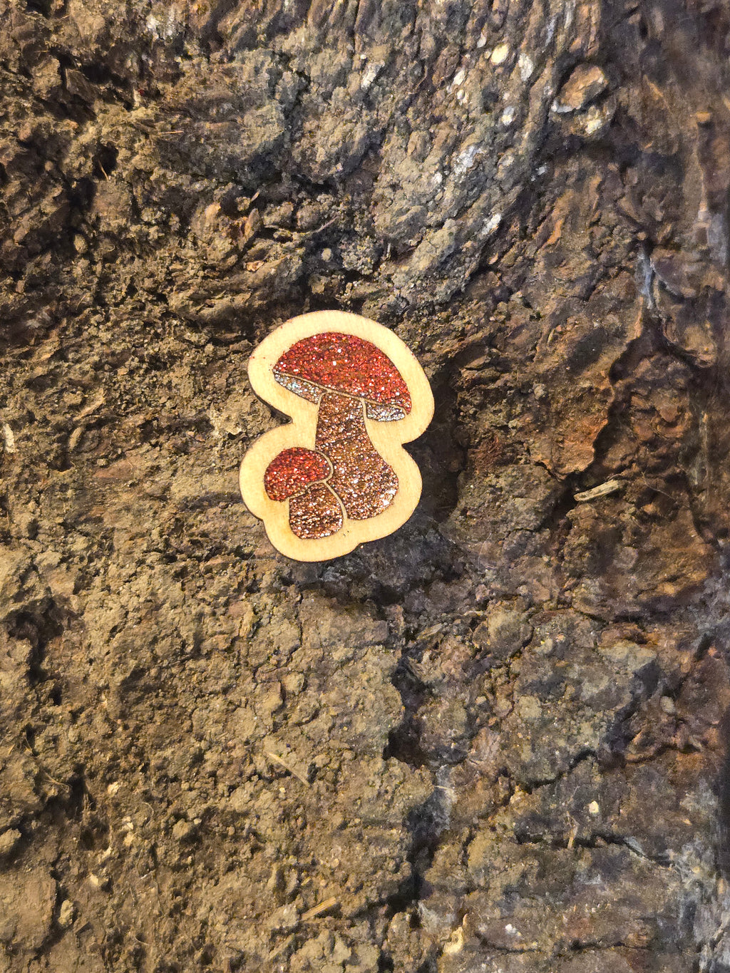 Trio of Toadstools: Classic Forest Cluster Pin/Magnet