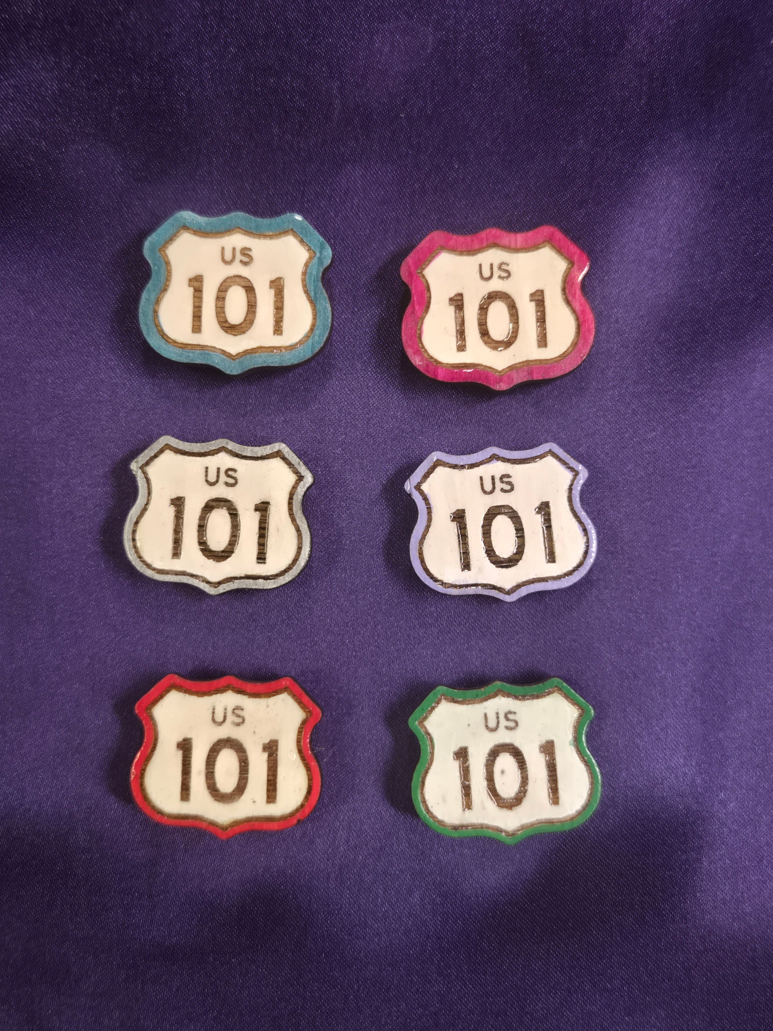 Iconic US Highway 101 Shield Pin / Magnet