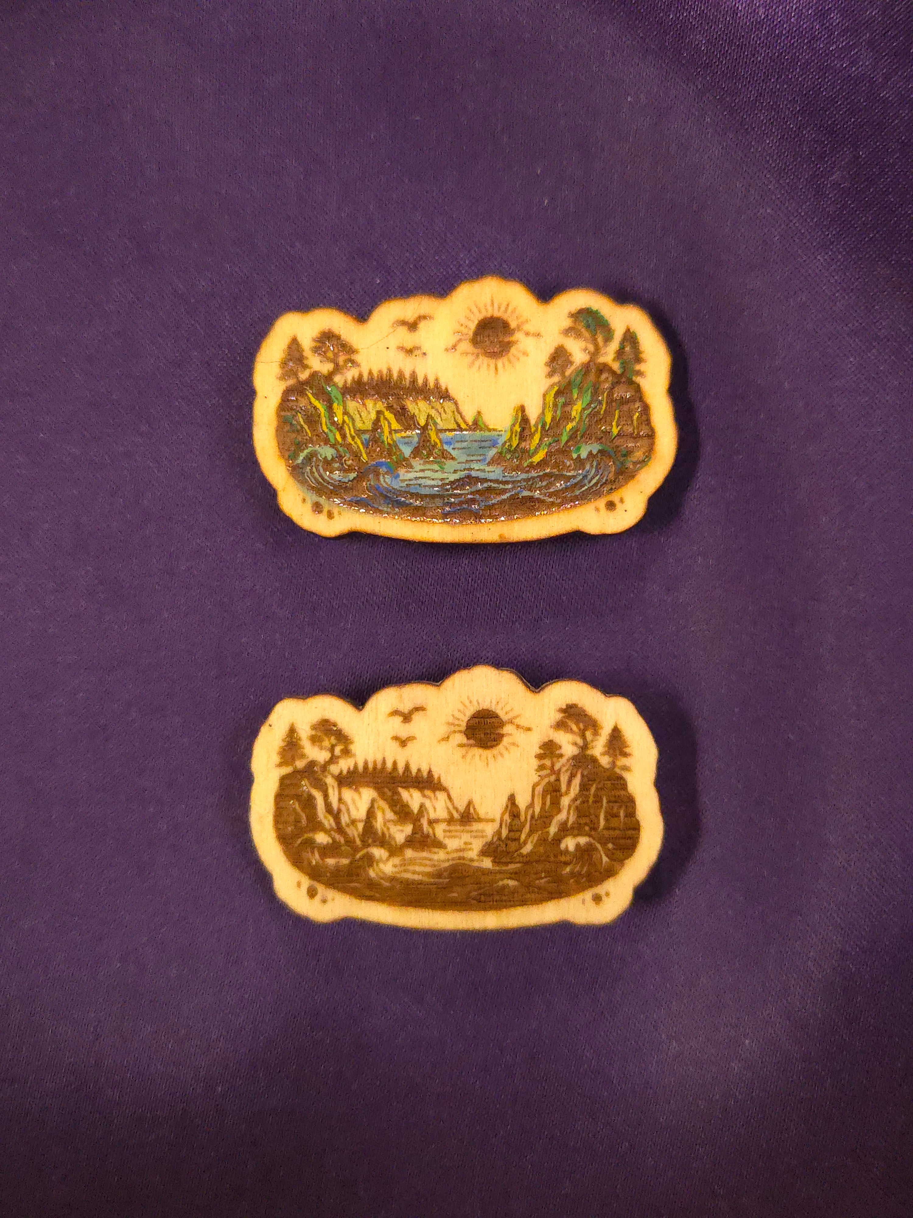 Rugged Oregon Coast Forest & Cliffs Pin / Magnet