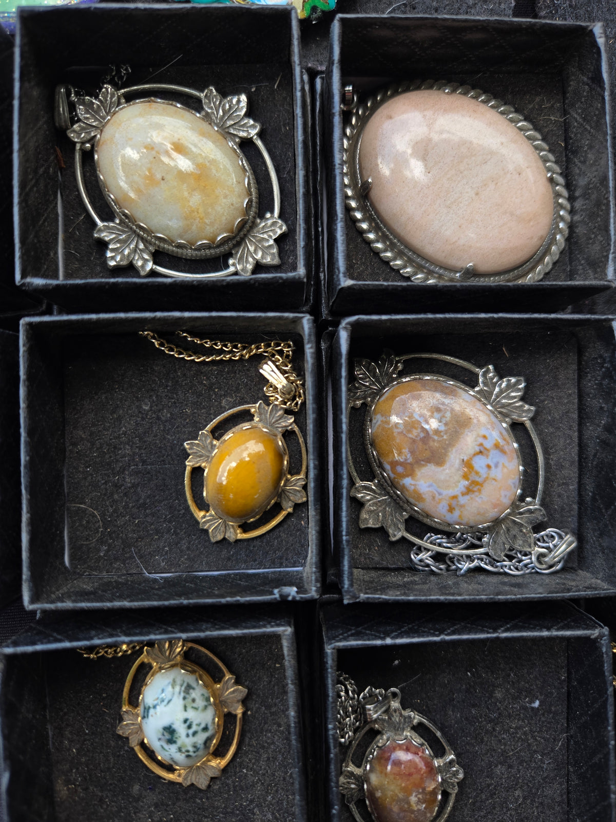 Natural Stone Pendants with Chain