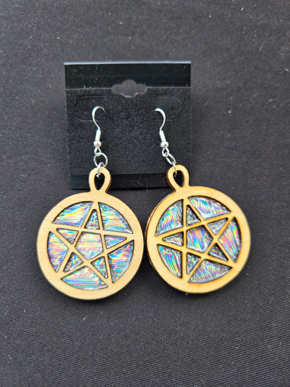 Holographic Pentacle Earrings